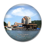 USA America Coeur d'Alene Lake 3D Fridge Magnet Crystal Glass