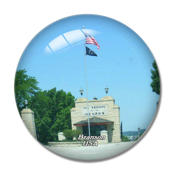 USA America College Ozarks Branson 3D Fridge Magnet Crystal Glass