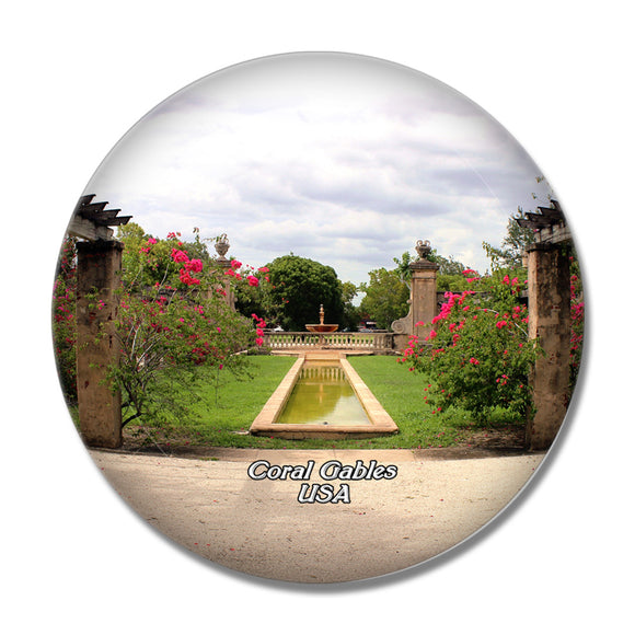 USA America Coral Gables Botanic Garden 3D Fridge Magnet Crystal Glass
