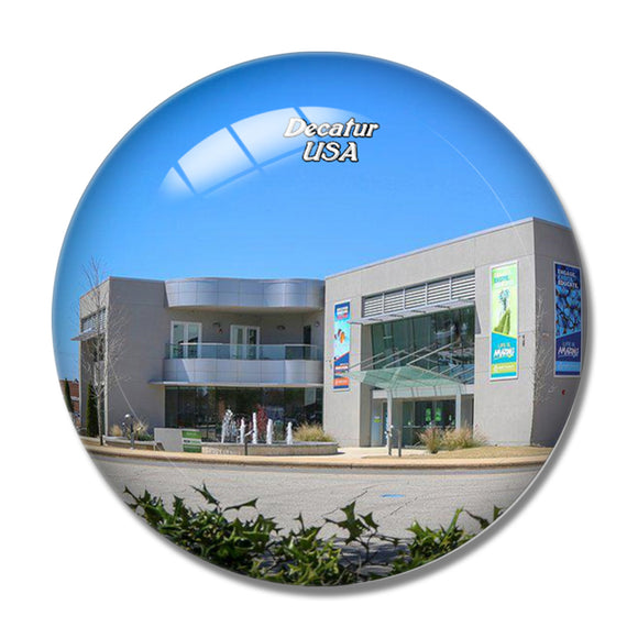 USA America Decatur Museum Alabama 3D Fridge Magnet Crystal Glass