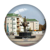 USA America Decatur's Square 3D Fridge Magnet Crystal Glass