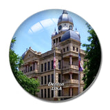 USA America Denton Museum 3D Fridge Magnet Crystal Glass