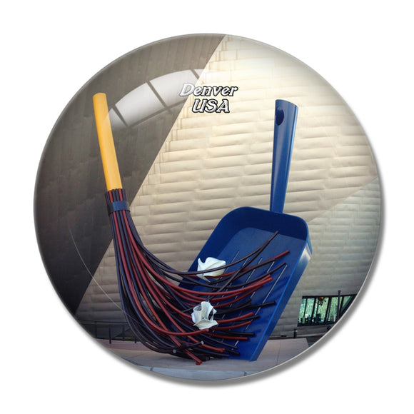 USA America Denver Art Museum 3D Fridge Magnet Crystal Glass