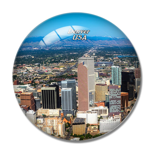USA America Denver Colorado 3D Fridge Magnet Crystal Glass