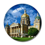 USA America Des Moines Iowa State Capitol Building 3D Fridge Magnet Crystal Glass