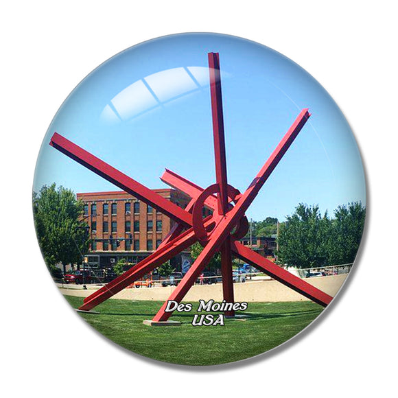 USA America Des Moines Pappajohn Sculpture Park 3D Fridge Magnet Crystal Glass