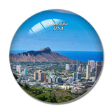 USA America Diamond Head Volcano Honolulu 3D Fridge Magnet Crystal Glass