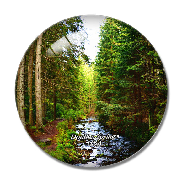 USA America Double Springs Alabama 3D Fridge Magnet Crystal Glass