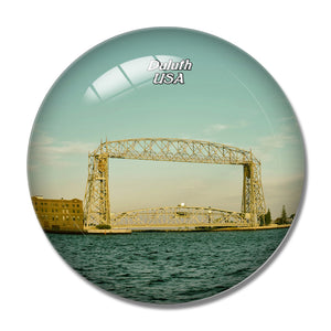 USA America Duluth Aerial Lift Bridge 3D Fridge Magnet Crystal Glass