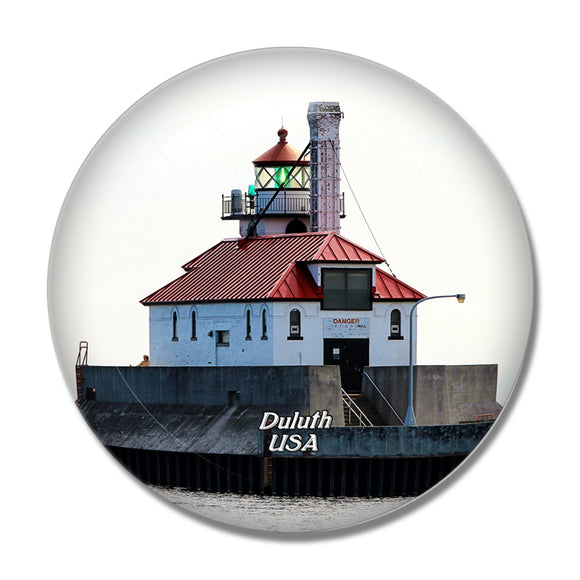USA America Duluth Minnesota Lighthouse 3D Fridge Magnet Crystal Glass