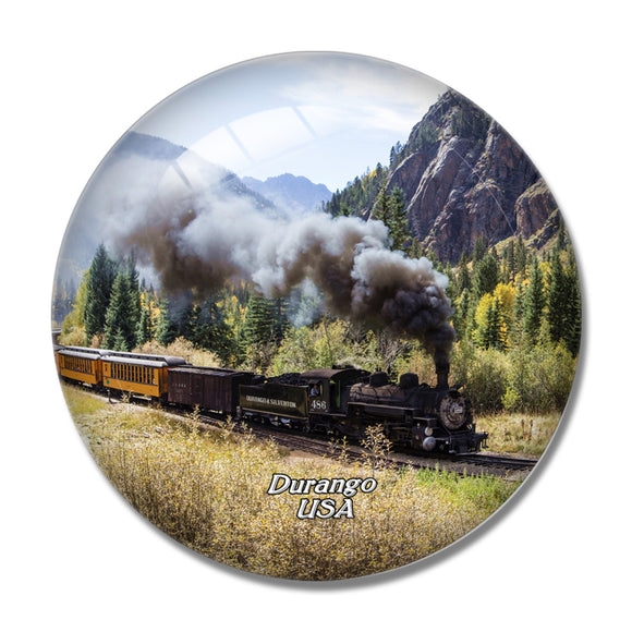 USA America Durango Colorado Steam Locomotive 3D Fridge Magnet Crystal Glass
