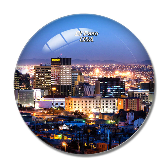 USA America El Paso 3D Fridge Magnet Crystal Glass