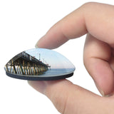 USA America Emerald Isle Fishing Pier 3D Fridge Magnet Crystal Glass