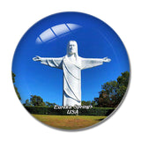USA America Eureka SpringsChrist of the Ozarks 3D Fridge Magnet Crystal Glass