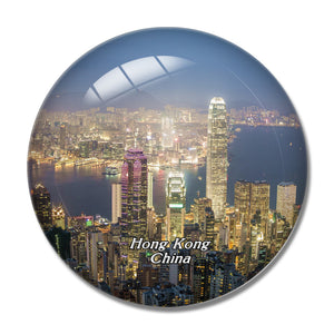 China Hong Kong Victoria Peak 3D Fridge Magnet Crystal Glass