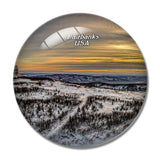 USA America Fairbanks Alaska 3D Fridge Magnet Crystal Glass