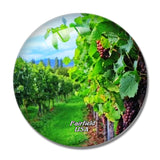 USA America Fairfield Vineyard 3D Fridge Magnet Crystal Glass