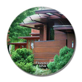 USA America Florence Frank Lloyd Wright's Rosenbaum House Alabama 3D Fridge Magnet Crystal Glass