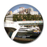 USA America Fort Lauderdale Bridge 3D Fridge Magnet Crystal Glass