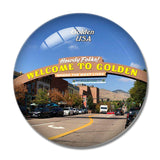 USA America Golden Sign Colorado 3D Fridge Magnet Crystal Glass