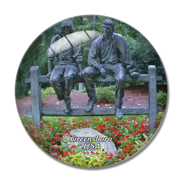 USA America Greensboro Garden 3D Fridge Magnet Crystal Glass
