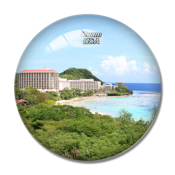 USA America Guam Beach 3D Fridge Magnet Crystal Glass
