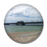 USA America Gulf Shores Fishing Pier 3D Fridge Magnet Crystal Glass