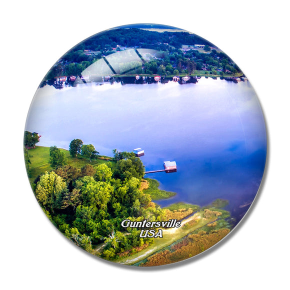 USA America Guntersville Lake Alabama 3D Fridge Magnet Crystal Glass