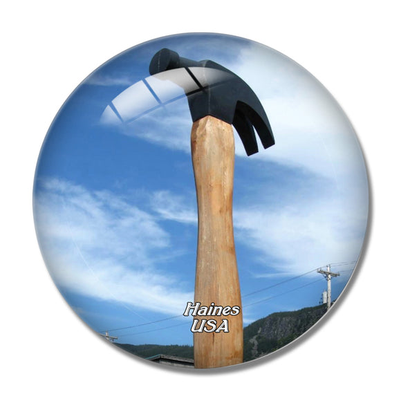 USA America Haines Hammer Museum Alaska 3D Fridge Magnet Crystal Glass