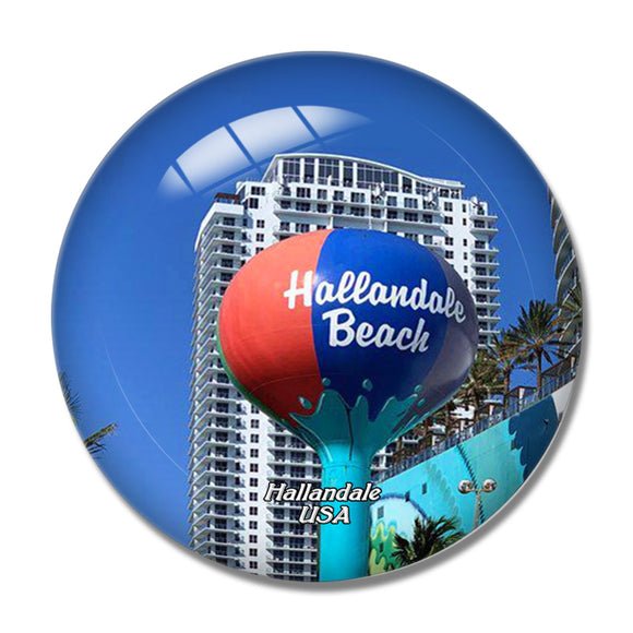 USA America Hallandale Beach 3D Fridge Magnet Crystal Glass