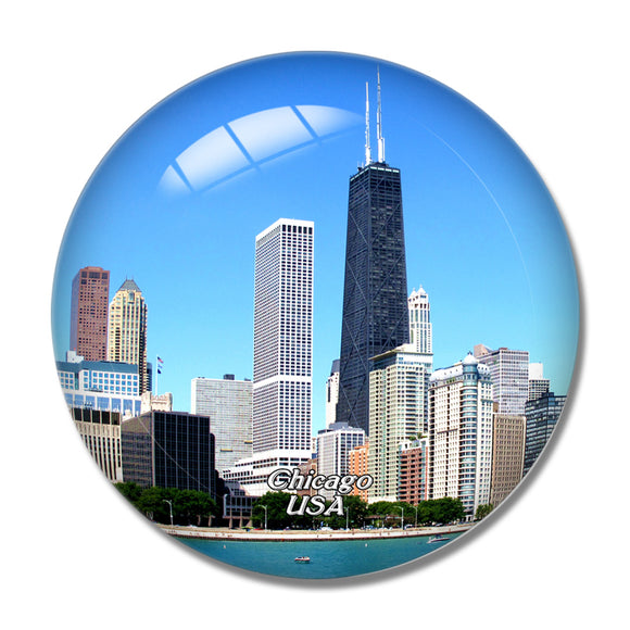 USA America Hancock Center Chicago 3D Fridge Magnet Crystal Glass