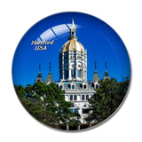 USA America Hartford Connecticut State Capitol 3D Fridge Magnet Crystal Glass