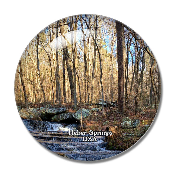 USA America Heber Springs Arkansas 3D Fridge Magnet Crystal Glass