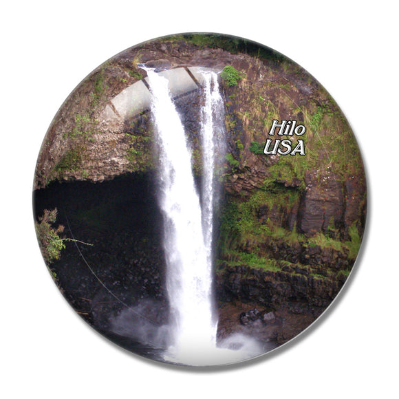 USA America Hilo Rainbow Falls 3D Fridge Magnet Crystal Glass