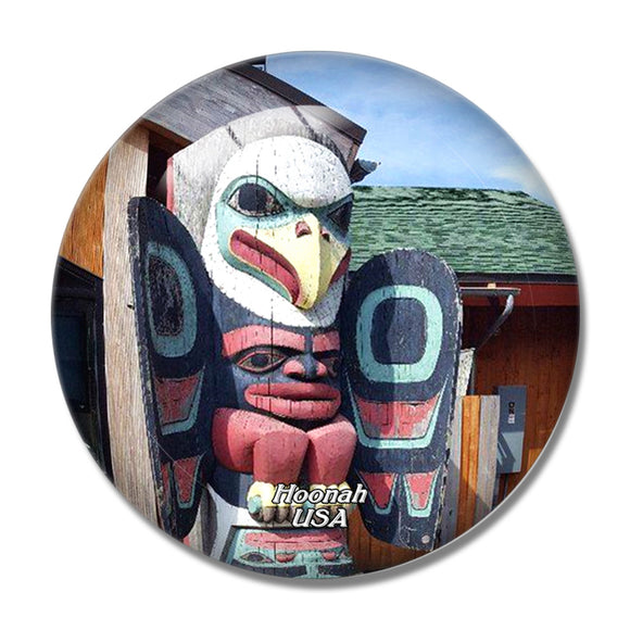 USA America Hoonah Alaska 3D Fridge Magnet Crystal Glass