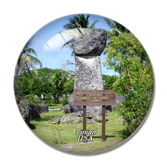 USA America House of Taga Tinian 3D Fridge Magnet Crystal Glass