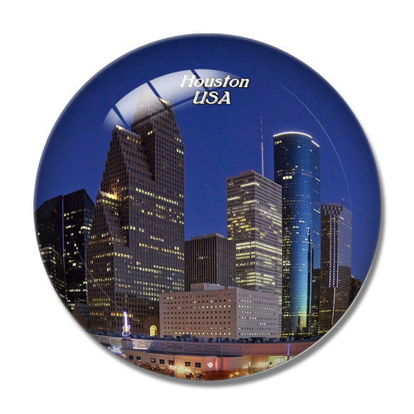 USA America Houston Skyline 3D Fridge Magnet Crystal Glass