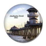 USA America Huntington Beach Pier 3D Fridge Magnet Crystal Glass