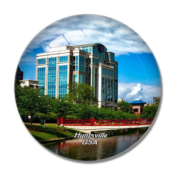 USA America Huntsville Alabama 3D Fridge Magnet Crystal Glass