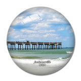 USA America Jacksonville Florida 3D Fridge Magnet Crystal Glass