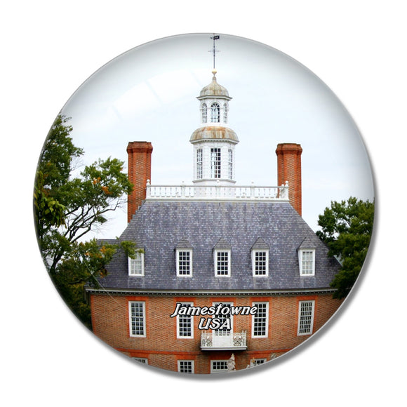 USA America Jamestowne Governor's Palace 3D Fridge Magnet Crystal Glass