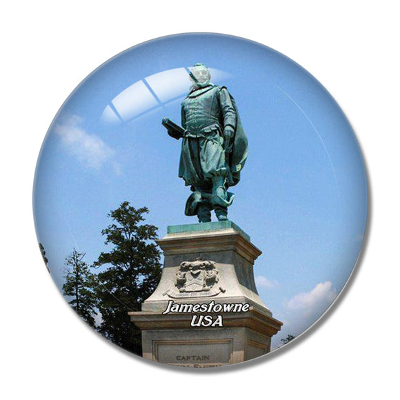 USA America Jamestowne Settlement Historic 3D Fridge Magnet Crystal Glass