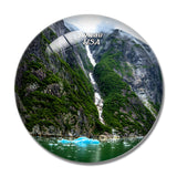 USA America Juneau Alaska Tracy Arm Fjord Nugget Falls 3D Fridge Magnet Crystal Glass