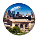USA America Kansas line 3D Fridge Magnet Crystal Glass