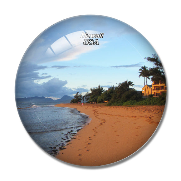 USA America Kapaa Beach Hawaii 3D Fridge Magnet Crystal Glass