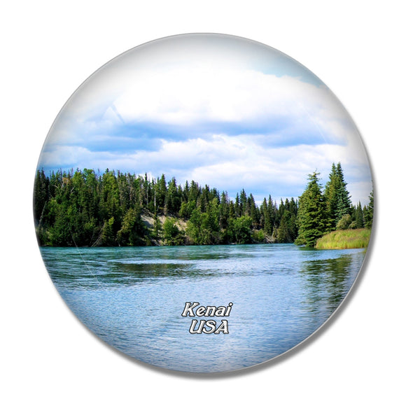USA America Kenai River Alaska 3D Fridge Magnet Crystal Glass