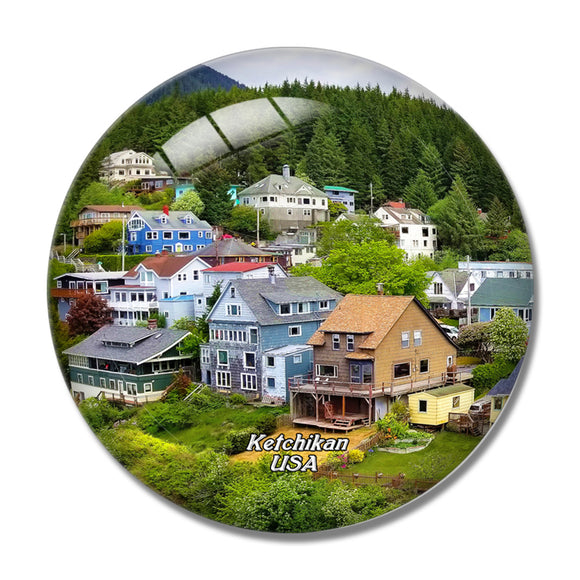 USA America Ketchikan Alaska 3D Fridge Magnet Crystal Glass