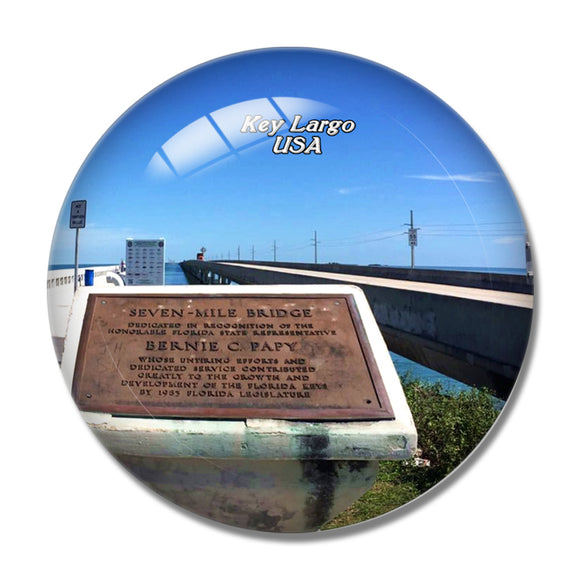 USA America Key Largo Seven Mile Bridge 3D Fridge Magnet Crystal Glass