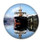 USA America Kodiak Ship Alaska 3D Fridge Magnet Crystal Glass
