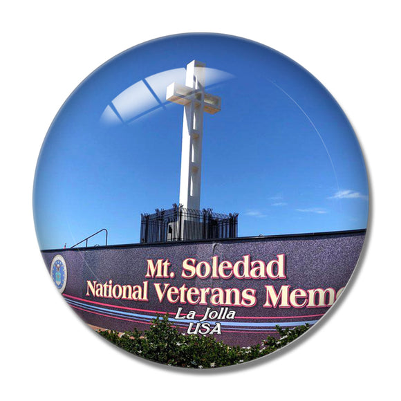 USA America La Jolla Mount Soledad 3D Fridge Magnet Crystal Glass